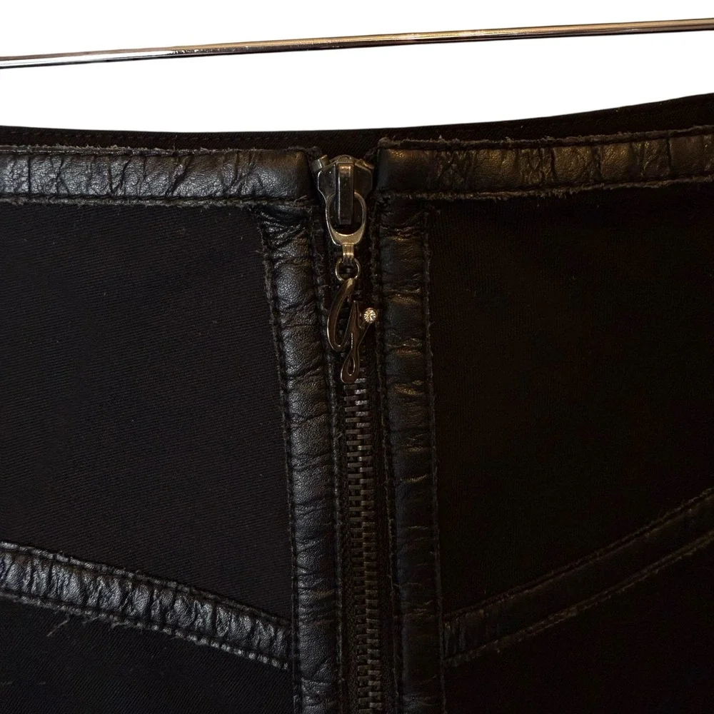 Guess Pencil Skirt with Faux Leather Trim Retro Black size 26
